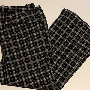 Lane Bryant Black and White Checkered Pants size 18. Wide leg dress slacks